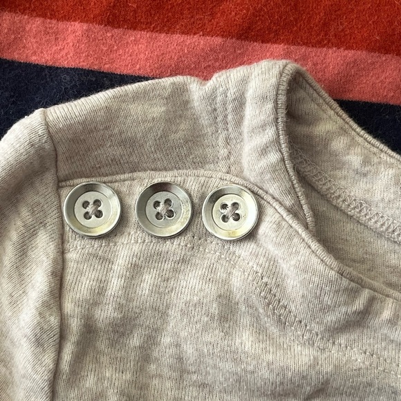 Croft & Barrow Striped Button Shoulder Top Nautical 3/4 Sleeve Shirt Size L - Picture 5 of 9